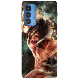 Husa compatibila cu Motorola Edge 20 model Attack on titan Eren Yeager Titan form, Silicon, TPU, Viceversa, Transparent, Carcasa