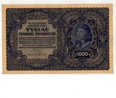 Polonia 1919 - 1000 marek, aproape necirculata foto