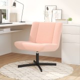 vidaXL Scaun Accent Roz Baby Poliester, Oțel Standard Rotativ