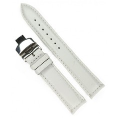 Curea Ceas Piele Albă cu &Icirc;nchidere Deployant (Fluture) &ndash; Stil &amp; Confort (C054)