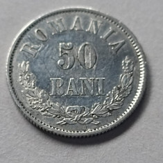 ROMANIA 50 Bani 1876 AUNC. Piesa superba, AUNC . Ft rara !! (2)