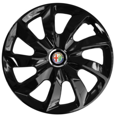 Set 4 Capace Roti 17 inchi (R17), Stig Negru Lucios, Compatibil Cu Alfa Romeo foto