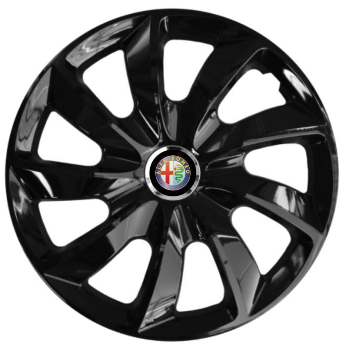 Set 4 Capace Roti 17 inchi (R17), Stig Negru Lucios, Compatibil Cu Alfa Romeo