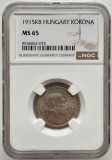 Ungaria - 1 Korona 1915 - MS 65 - Argint