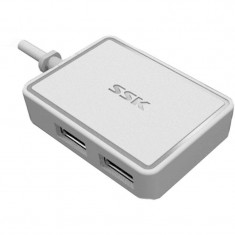 Hub USB SSK SHU200 4 porturi USB 2.0 White foto