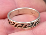 (186) INEL DIN ARGINT UNISEX, MODEL MOTIVE GRECESTI, VINTAGE, MARCAJ ARGINT 925