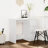 Birou Alb Extralucios 90x45x76cm PAL vidaXL cu 3 Sertare Birou Calculator Modern
