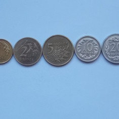 lot 5 monede diferite Polonia-groszy