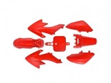 Set Carene Rosii Cross Pit Bike 125cc (7 piese) - Plastic Kit Caroserie