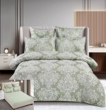 Cumpara ieftin Lenjerie Pat Jacquard Marin Jx011, Jacquard, 6 Piese, Fara Elastic, Verde