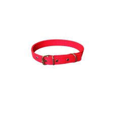 Zgarda rosie din material textil, 60 x 2,5 cm, pentru caini