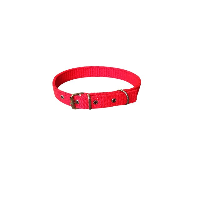Zgarda rosie din material textil, 60 x 2,5 cm, pentru caini