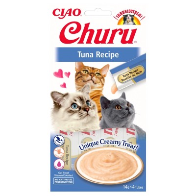 Churu, Recompense Cremoase pentru Pisici cu Ton, 4x14g foto