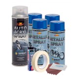 Kit complet reparatie si vopsire jante culoare Albastru Metalizat, V4, AVEX