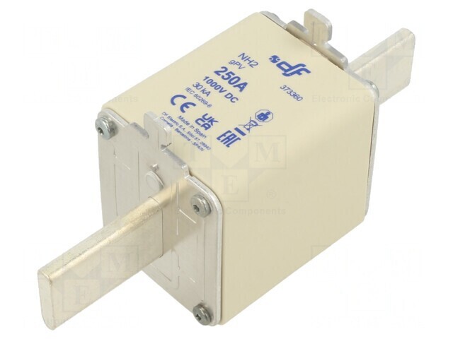 Siguranță gPV 250A 1kVDC Ceramică Silver NH2