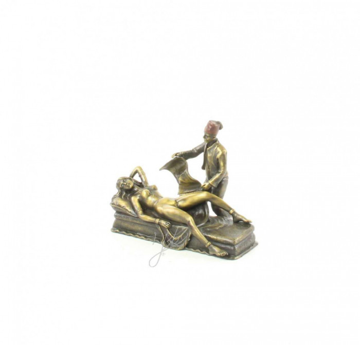 Femeia si turcul- statueta din bronz pictat WB-1