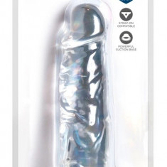 King Cock Clear - Dildo realist cu testicule și ventuză transparentă 20 CM