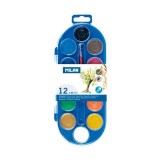 Set Acuarele Milan cu Pensula , 12 Culori, 30 mm