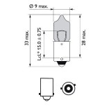 Set 2 Becuri 12V H6w Bax9s (Blister) White Vision Ultra Philips 95247 12036WVUB2