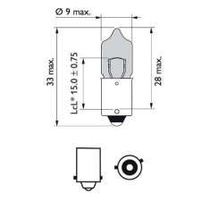 Set 2 Becuri 12V H6w Bax9s (Blister) White Vision Ultra Philips 95247 12036WVUB2