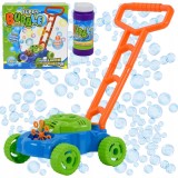 MAȘINĂ DE TUNS IARBA CU BUBURI DE SĂPUN CĂRUCIOR MAȘINĂ AUTOMATĂ CU BATERIE PENTRU COPII