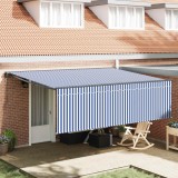 vidaXL Cortina Retractabilă Albastru și Alb 400 &times; 300 cm 3330854