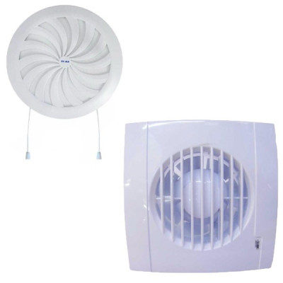 1 x Ventilator pentru baie, 100mm + Grija aerisire, Rotunda, Reglabila foto