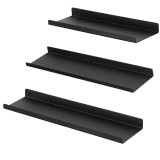 SONGMICS Set 3 rafturi perete metalice, montaj suspendat, stil industrial, 40x10x2,5 cm, negru Household NewTrend