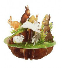 Santoro Pirouettes Rabbits 3D Pop Up Greeting Card foto