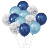 Baloane de Petrecere Metalizate și Transparente cu Confetti, 30cm, 12 buc, CMCLASS