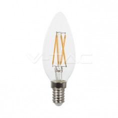 Bec LED Lumânare Filament Cip SAMSUNG 4W E14 Sticla Clara 2700K COD: 272