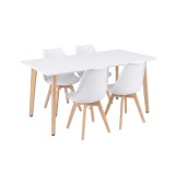 Set de sufragerie Silla 150 4+1, alb-alb