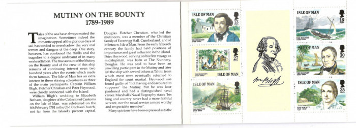 Isle of Man.1989 200 ani revolta de pe corabia Bounty carnet GI.35