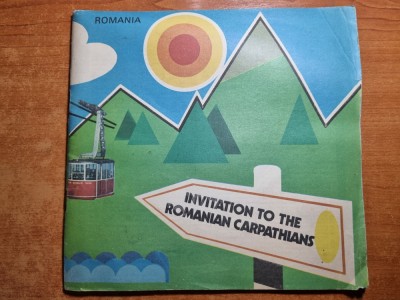 pliant in limba engleza - invitatie in muntii carpati - din anul 1990 foto