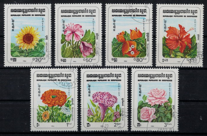 CAMBODGIA 1983 - Flori / serie completa