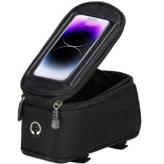 Geanta bicicleta impermeabila, cu buzunar pentru telefon, 19x10x10cm, negru Household NewTrend