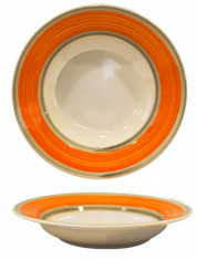 Farfurie ceramica, 21cm, cu dunga orange, Keramik, 0121123, foto