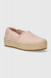 Toms espadrile Valencia culoarea roz, cu platforma, 10020698