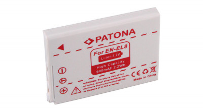 Nikon COOLPIX P2 P1 S3 S3 S2 S1 ENEL8 EN-EL8 600mAh / 3.7V / 2.2Wh Li-Ion baterie / baterie re&amp;icirc;ncărcabilă - Patona foto