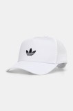 Adidas Originals sapca CURVED TRUCKER culoarea alb, cu imprimeu, JC6039