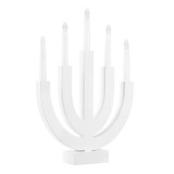 Decoratiune luminoasa tip sfesnic din lemn, 39 cm, lumina calda, alba