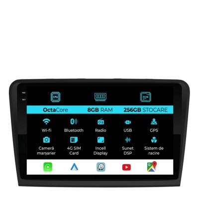 Navigatie Dedicata Skoda Superb 2 (2008-2015), 10Inch, 8Gb Ram, 256Gb Stocare, Carplay foto