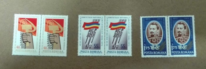 TIMBRE ROMANIA MNH LP824 ANIVERSARI III SERIE IN PERECHE