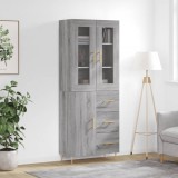 VidaXL Dulap &icirc;nalt, gri sonoma, 69,5x34x180 cm, lemn compozit