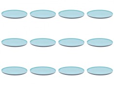 Set farfurii 12 piese, intinse de plastic, Turcoaz Gri, diametru 25 cm