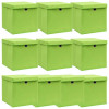 Cutii depozitare cu capace 10 buc. verde, 32x32x32 cm, textil GartenMobel Dekor, vidaXL