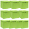 Cutii depozitare cu capace 10 buc. verde, 32x32x32 cm, textil GartenMobel Dekor