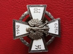 militarie ordine si decoratii ,decoratie militara Polonia ,1918-1929 , 14 PP , SUPERBA ,Email si metal .Vulturul cu coroana .