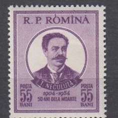 ROMANIA 1954 LP 375 - 50 ANI MOARTEA POETULUI T. NECULUTA MNH