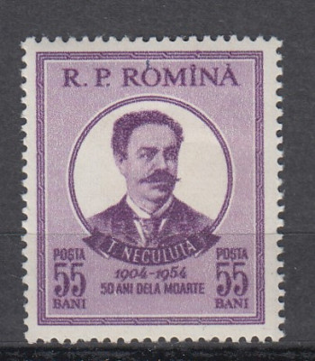 ROMANIA 1954 LP 375 - 50 ANI MOARTEA POETULUI T. NECULUTA MNH foto